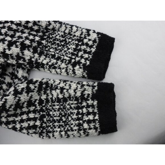 Cicos Women’s Cardigan Sweater Sz 0 Black White Houndstooth Open Front Tweed - Picture 7 of 12